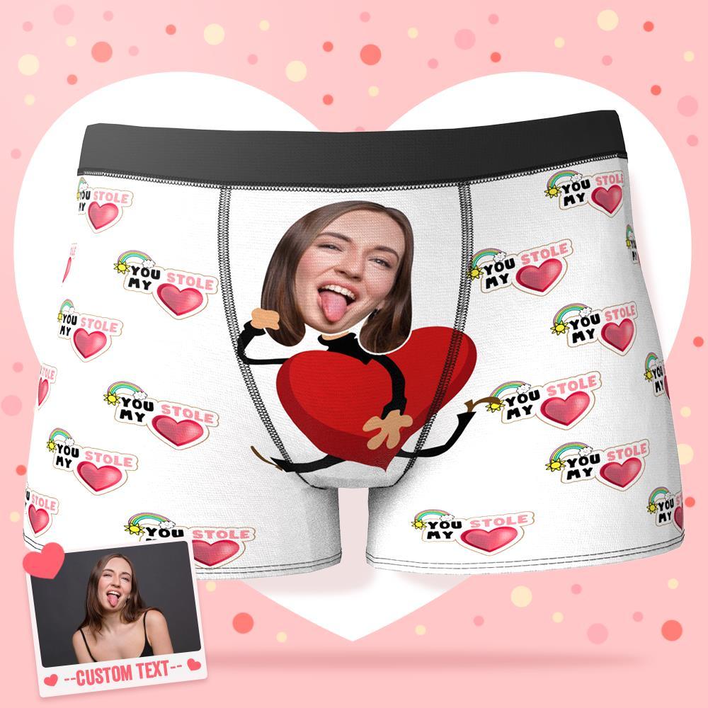 Custom Face Boxer Shorts Personalized Photo Boxer Shorts Valentine's Day Gifts - You Stole My Heart