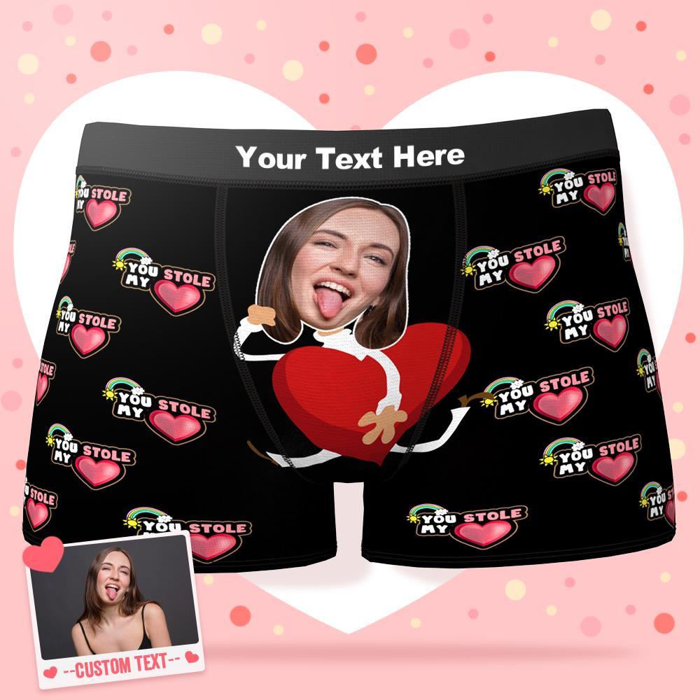 Custom Face Boxer Shorts Personalized Photo Boxer Shorts Valentine's Day Gifts - You Stole My Heart