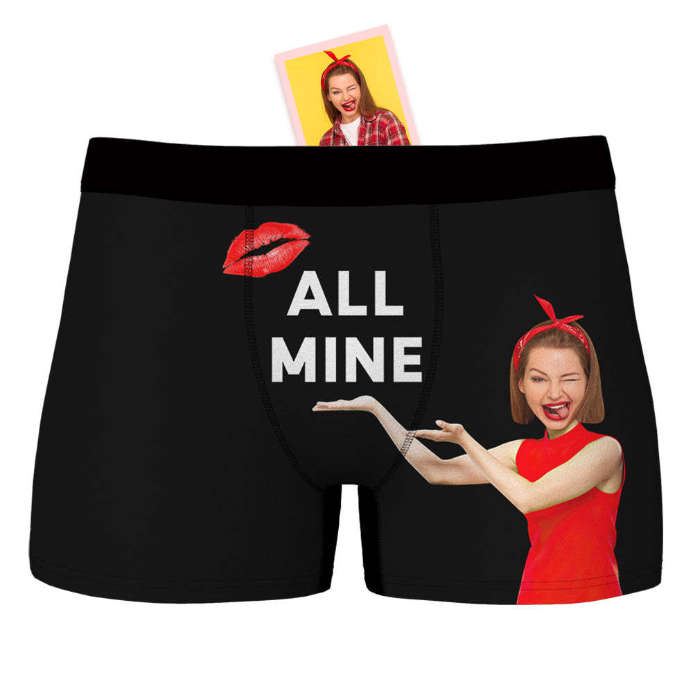 Custom Face Boxer Shorts Personalized Photo Boxer Shorts Valentine's Day Gifts - All Mine