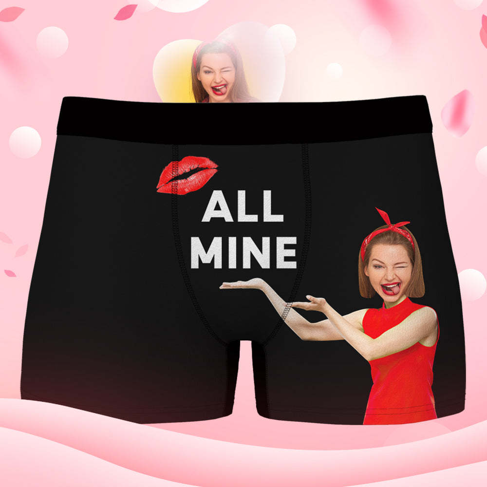 Custom Face Boxer Shorts Personalized Photo Boxer Shorts Valentine's Day Gifts - All Mine
