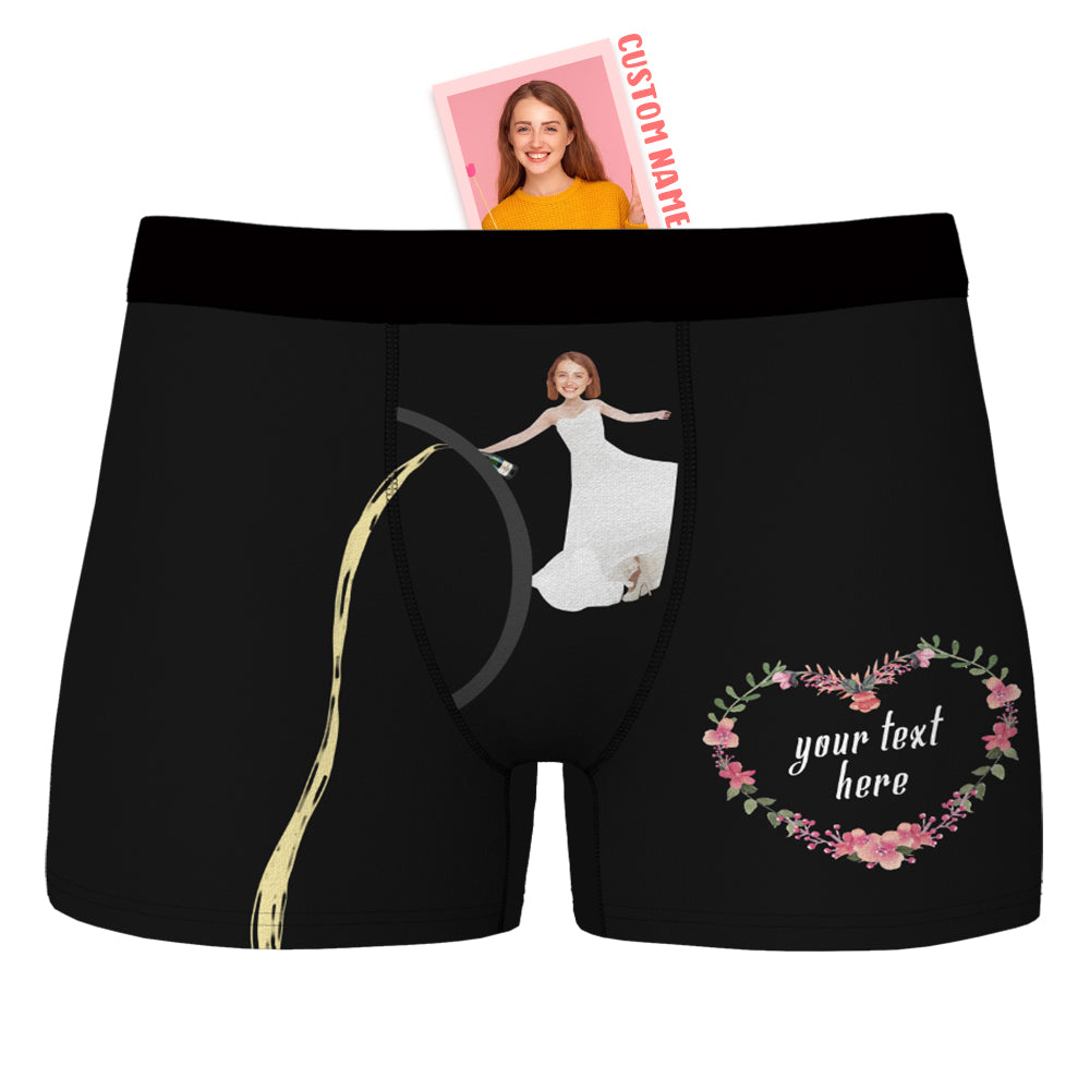 Custom Face Boxer Shorts with Text Personalized Photo Boxer Shorts Funny Valentine's Day Gifts