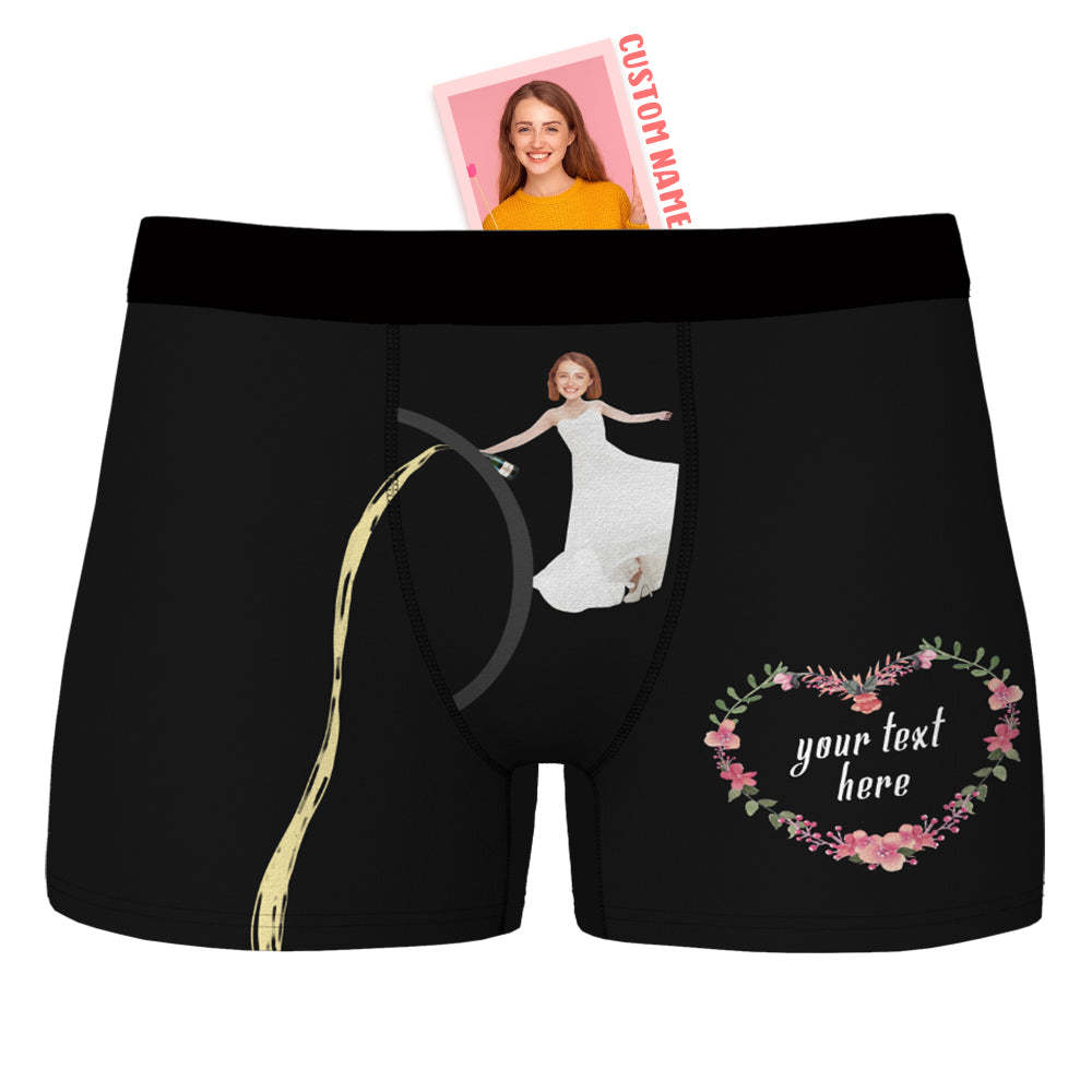 Custom Face Boxer Shorts with Text Personalized Photo Boxer Shorts Funny Valentine's Day Gifts