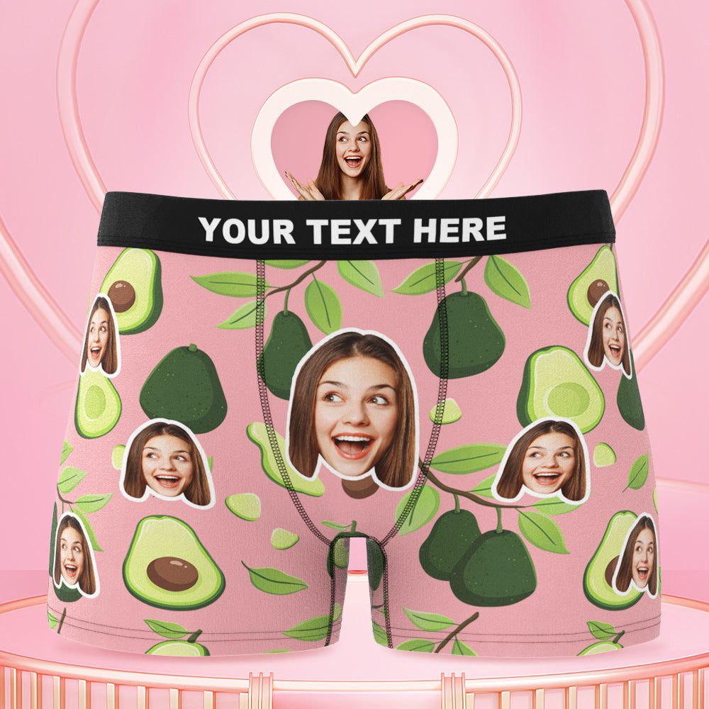 Custom Face Boxer Briefs Personalized Face Underwear - Avocado
