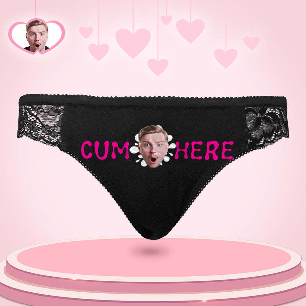 Custom Women Lace Panty Face Sexy Panties Women's Underwear - Cun Here - SantaSocks