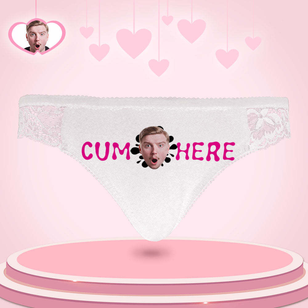 Custom Women Lace Panty Face Sexy Panties Women's Underwear - Cun Here - SantaSocks