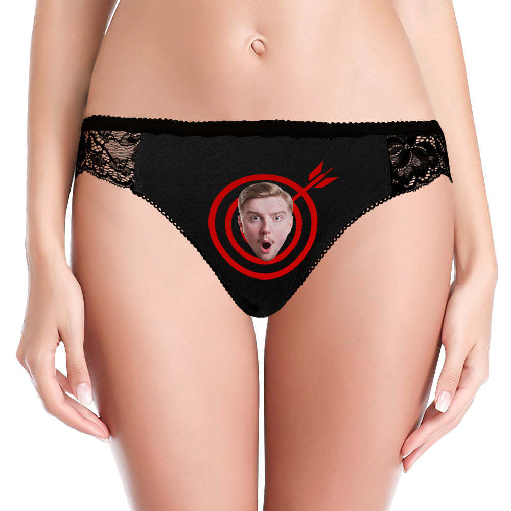 Custom Women Lace Panty Face Sexy Panties Women's Underwear - Bullseye - SantaSocks