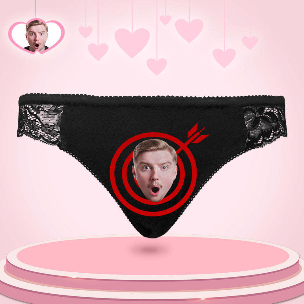 Custom Women Lace Panty Face Sexy Panties Women's Underwear - Bullseye - SantaSocks