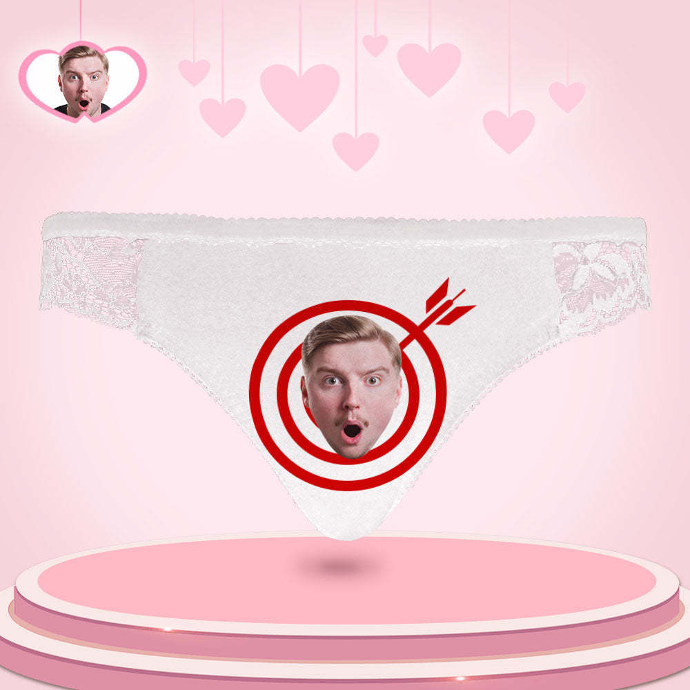 Custom Women Lace Panty Face Sexy Panties Women's Underwear - Bullseye - SantaSocks