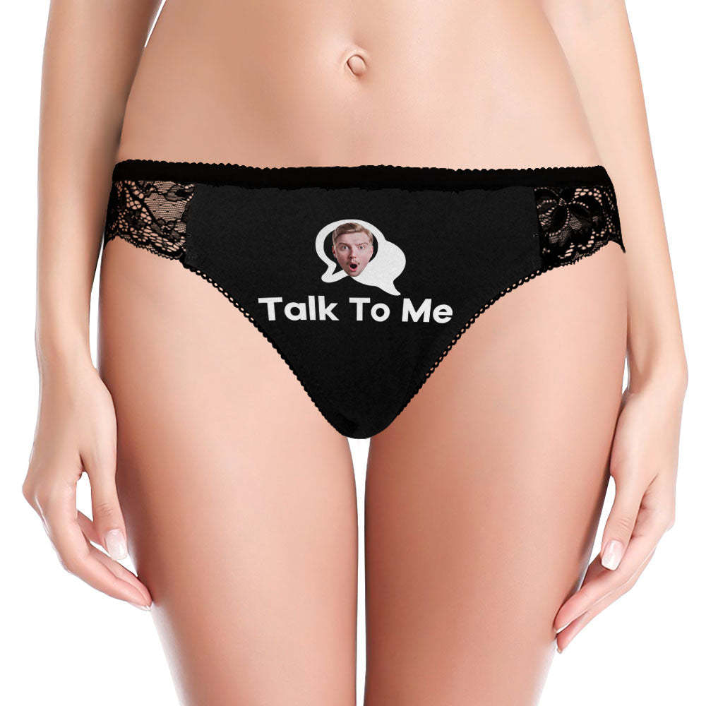 Custom Women Lace Panty Face Sexy Panties Women's Underwear - Talk To Me - SantaSocks