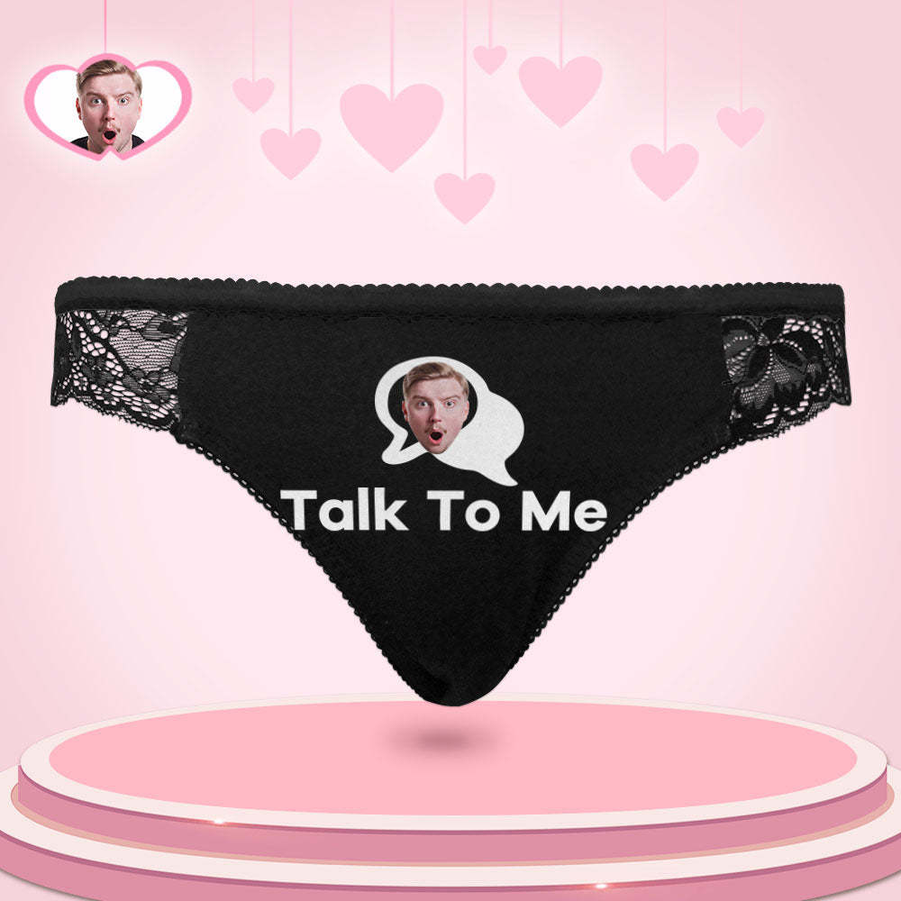 Custom Women Lace Panty Face Sexy Panties Women's Underwear - Talk To Me - SantaSocks