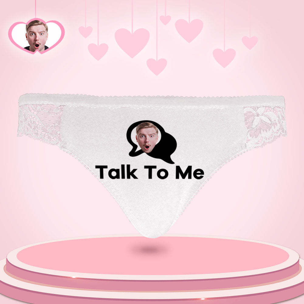 Custom Women Lace Panty Face Sexy Panties Women's Underwear - Talk To Me - SantaSocks