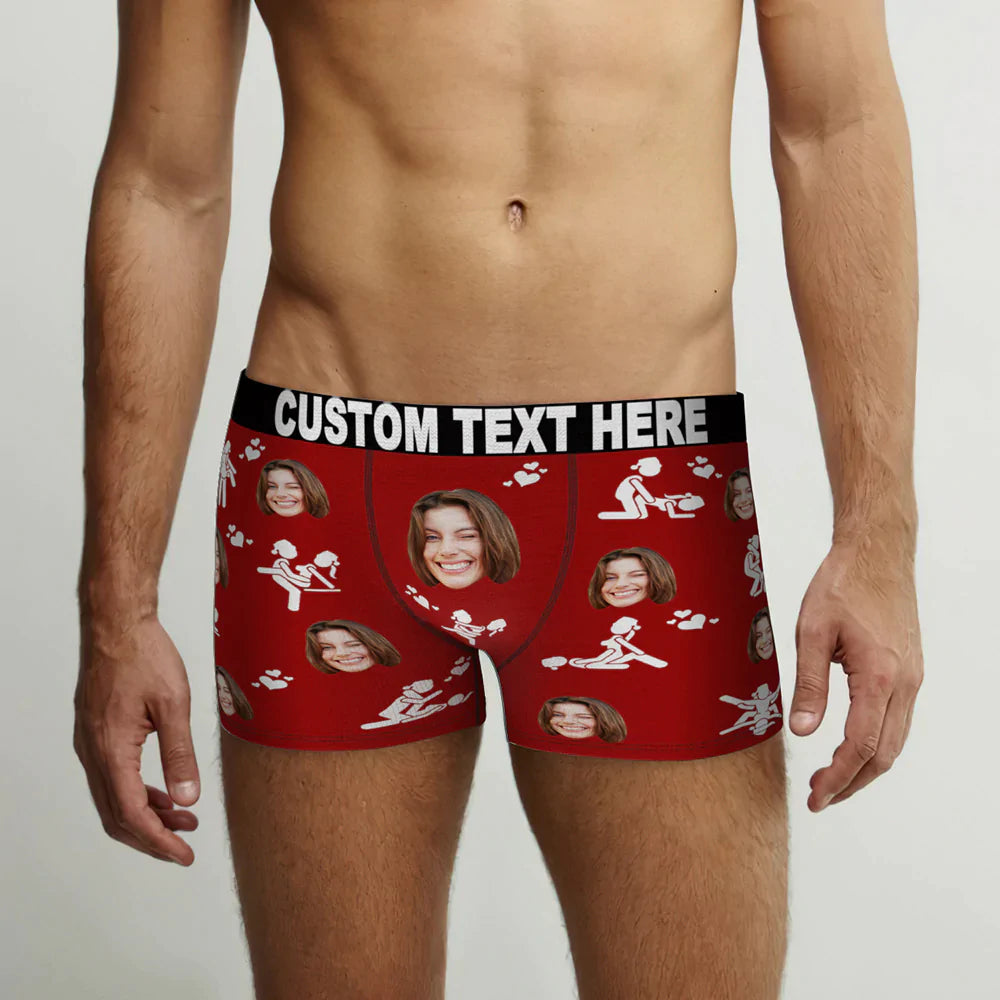 Custom Men's Face Boxer Briefs Just Do It Personalized Funny Valentine's Day Gift for Him