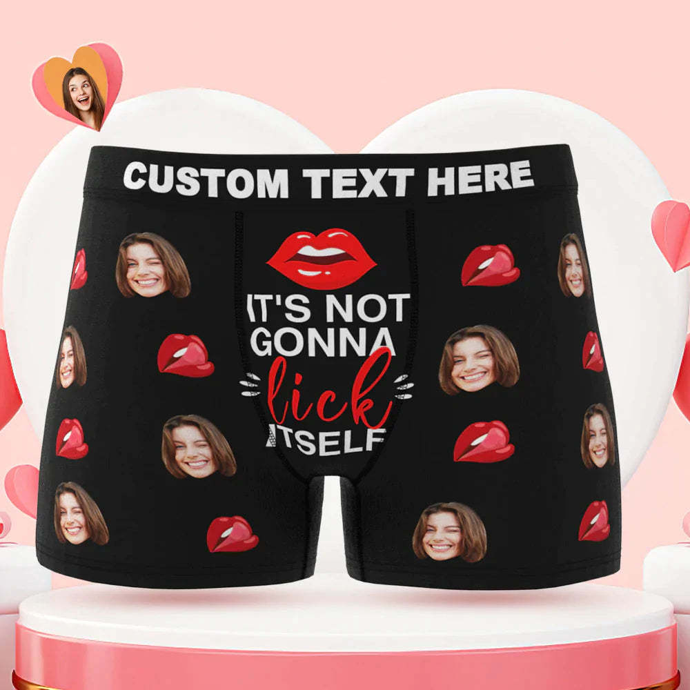 Custom Face Boxer Briefs Just Suck It Personalized Naughty Valentine's Day Gift for Him