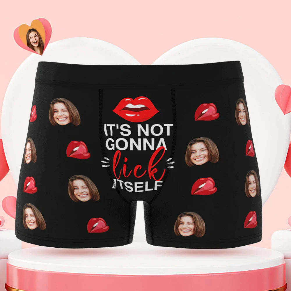 Custom Face Boxer Briefs Just Suck It Personalized Naughty Valentine's Day Gift for Him