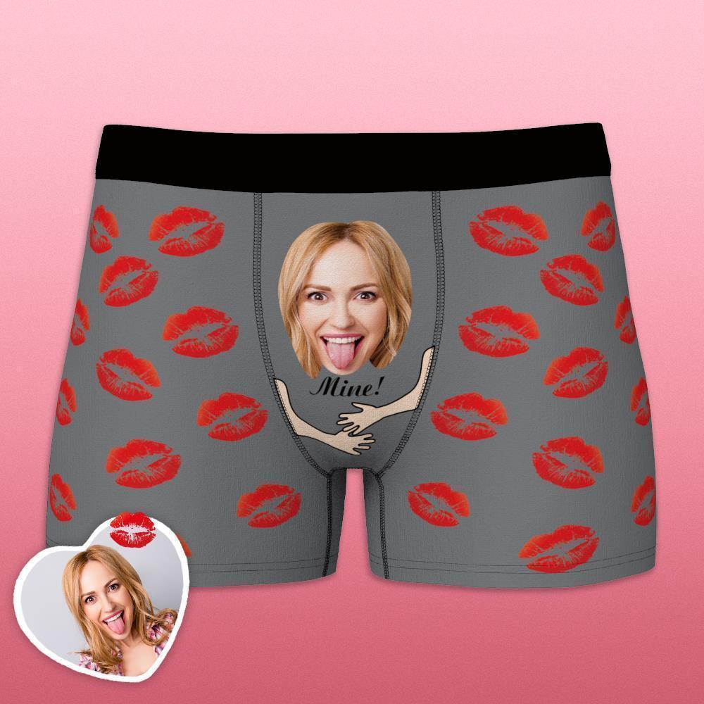 Custom Face Funny Men's Boxer Lip Print 3D Online Preview
