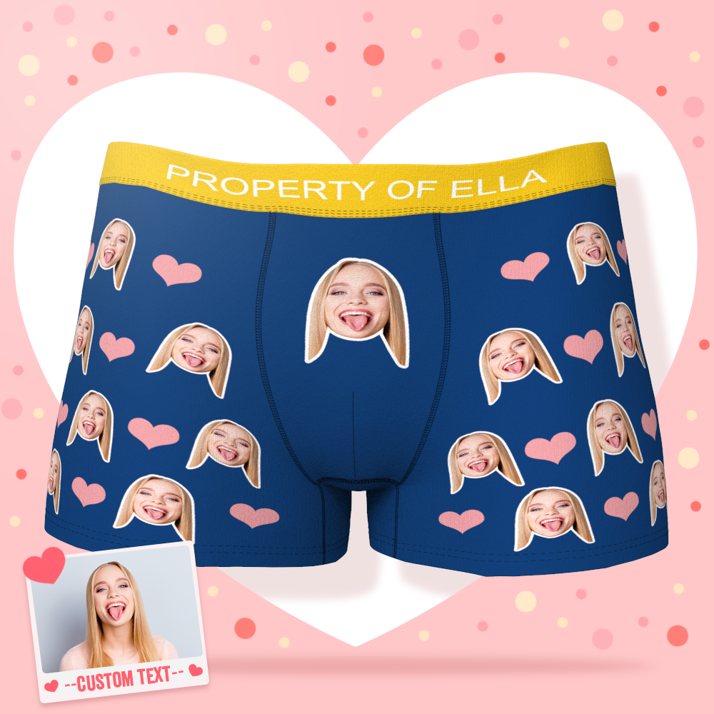 Men's Face Boxer Custom Boxer Shorts-Heart