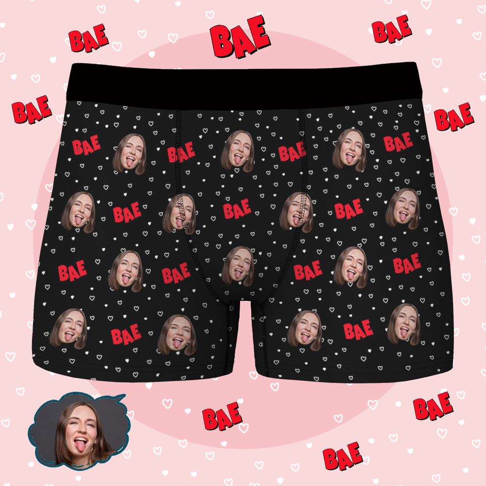 Custom Face Boxer Shorts Personalized Photo Boxer Shorts - Bae