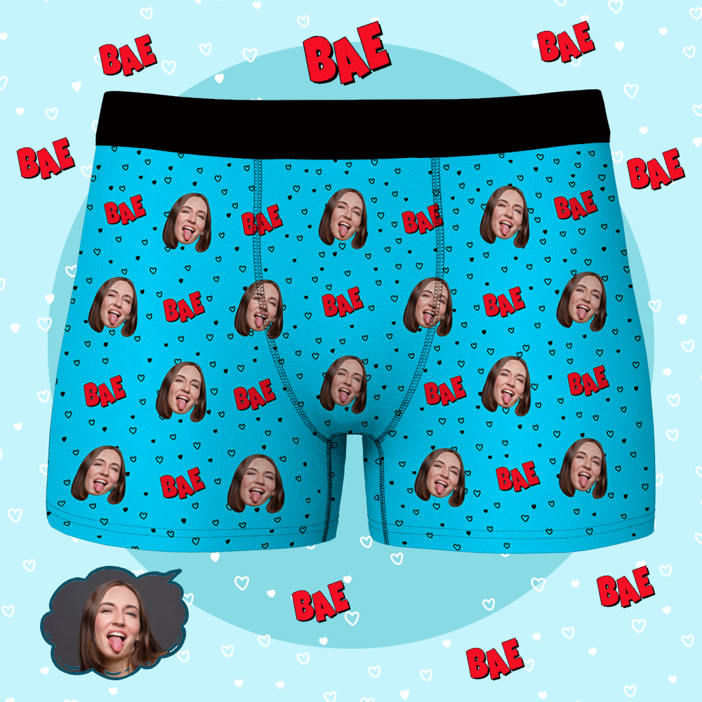 Custom Face Boxer Shorts Personalized Photo Boxer Shorts - Bae