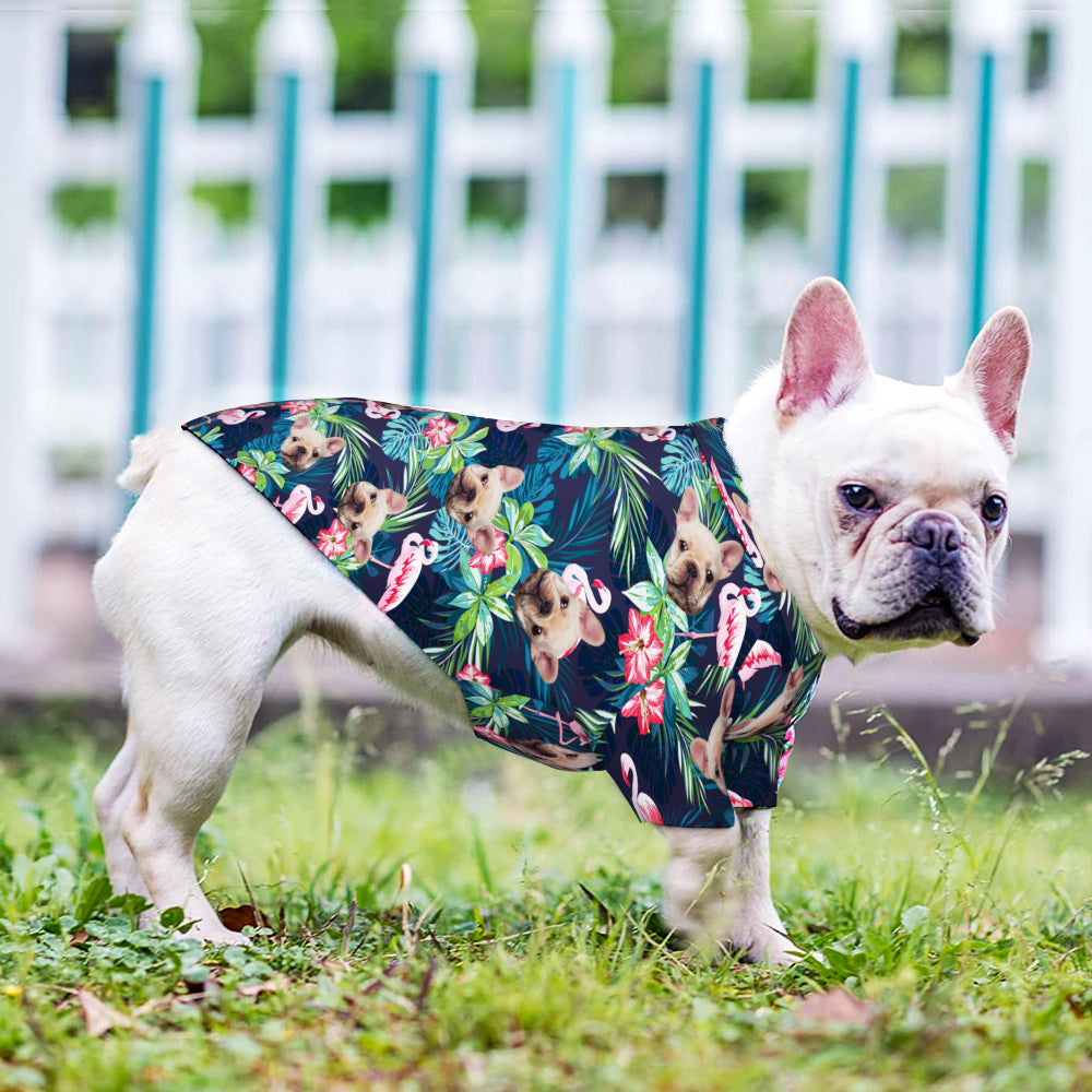 Custom Hawaiian Dog Shirt Personalized Flamingo Pet Beach Shirt Clothes Gift for Pets Gift