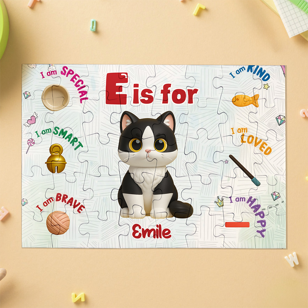Custom Cartoon Puzzle with Names Jigsaw Puzzle Personalized Pet Cute Photo Trendy 2025