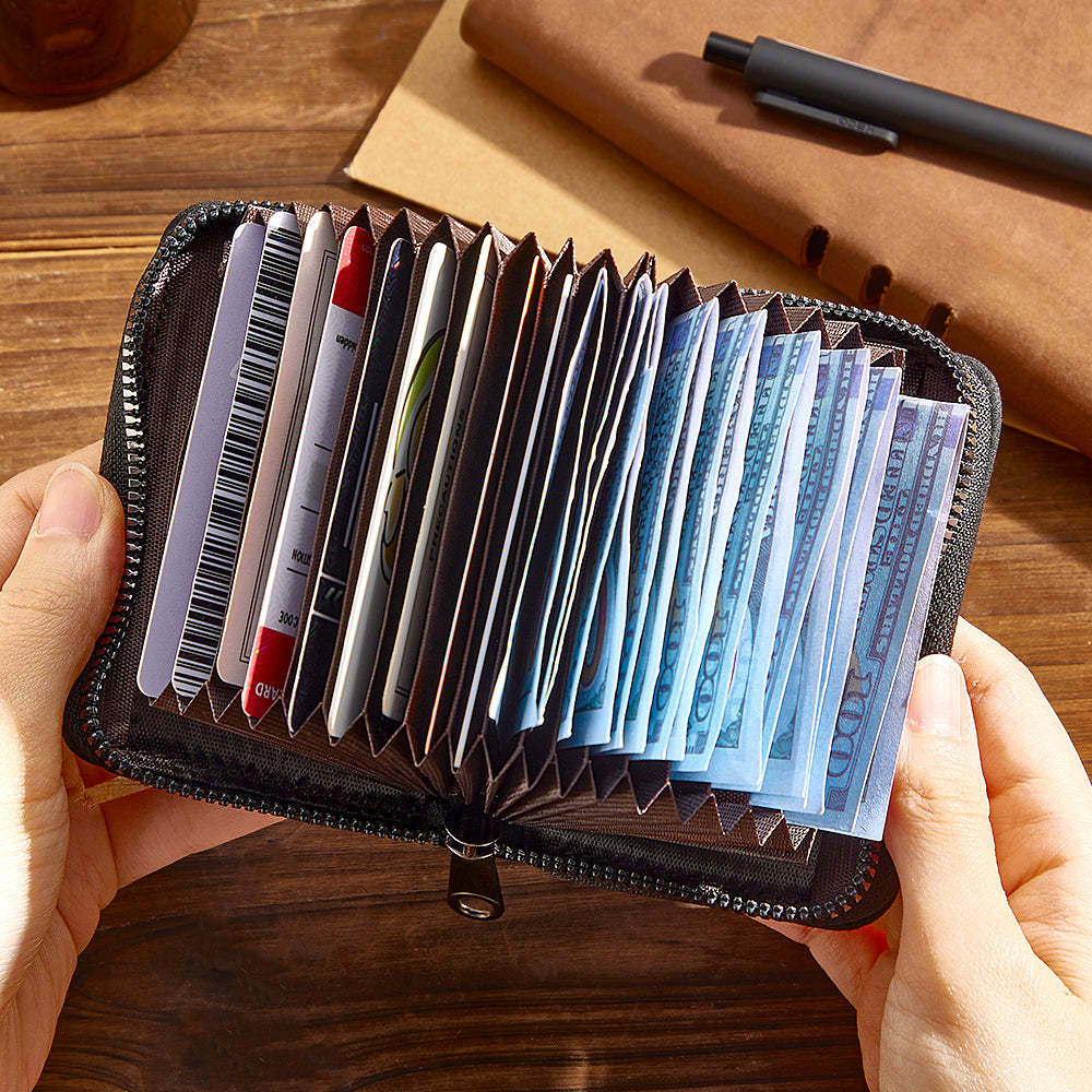 Personalized Leather Golf Wallet with 18 Card Slots Card Holder Wallet Gift for Men - SantaSocks