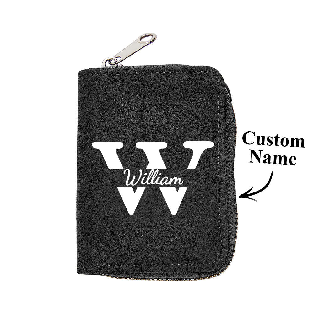 Personalized Leather Wallet with 18 Card Slots Card Holder Wallet Birthday Gift for Him - SantaSocks