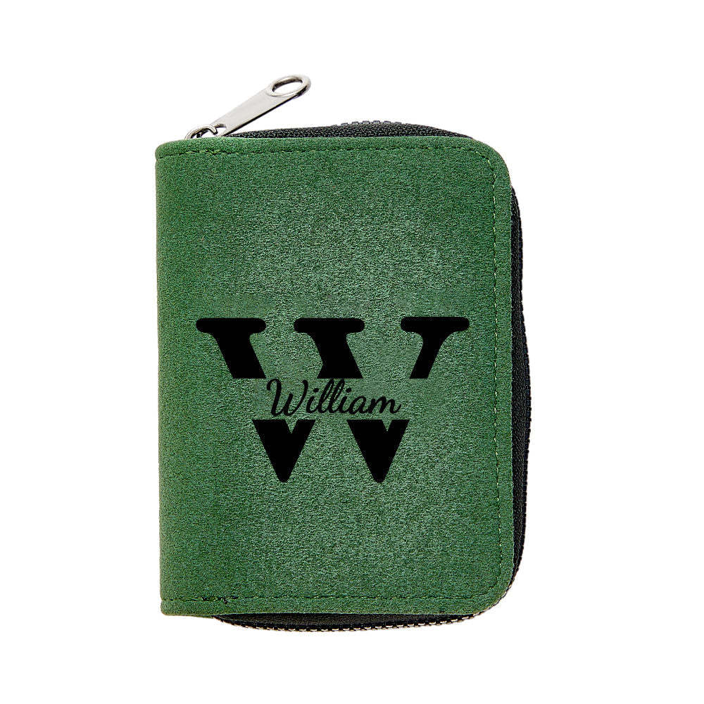 Personalized Leather Wallet with 18 Card Slots Card Holder Wallet Birthday Gift for Him - SantaSocks