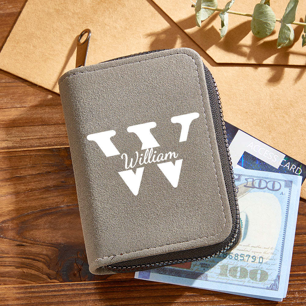 Personalized Leather Wallet with 18 Card Slots Card Holder Wallet Birthday Gift for Him - SantaSocks