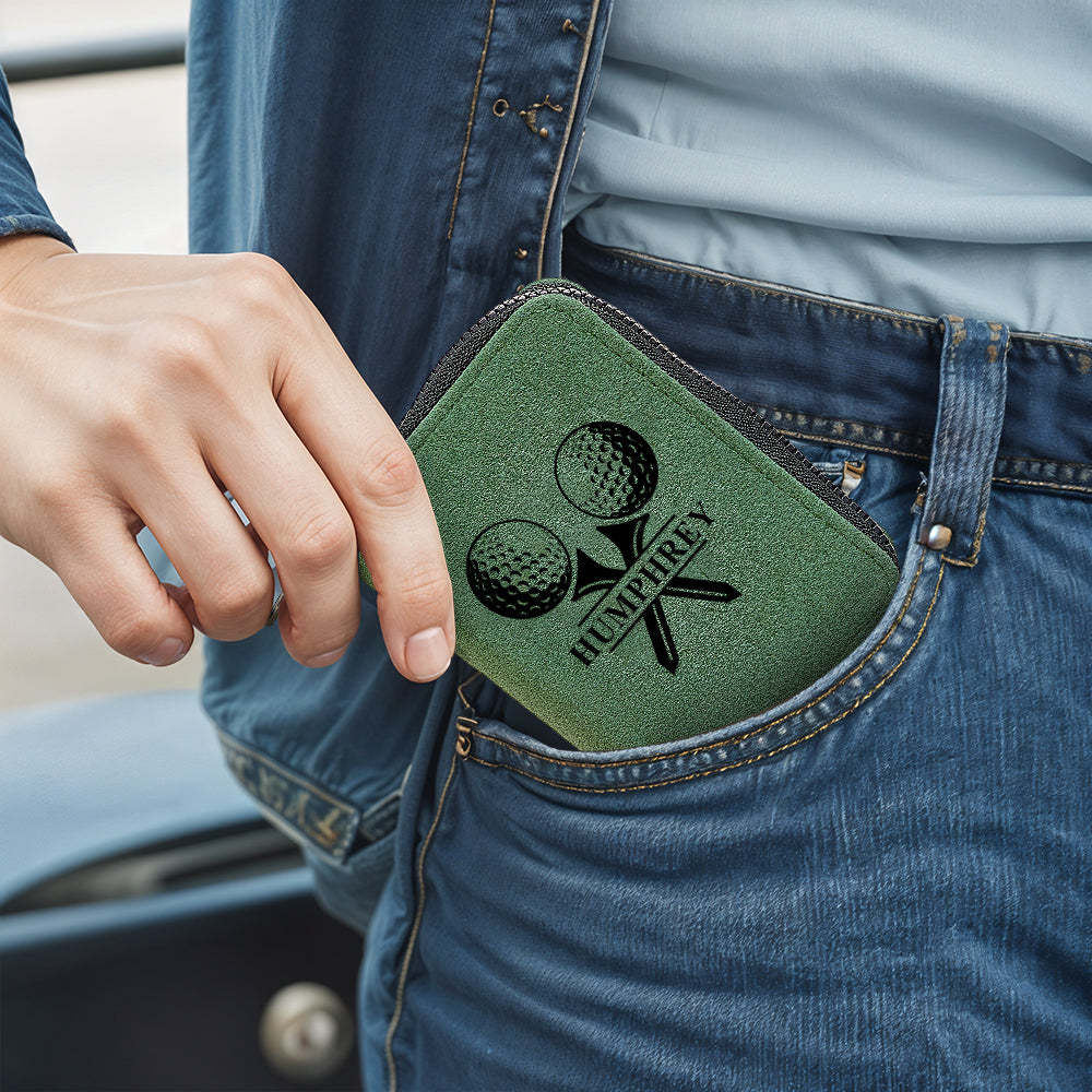 Personalized Leather Golf Wallet with 18 Card Slots Card Holder Wallet Gift for Men - SantaSocks