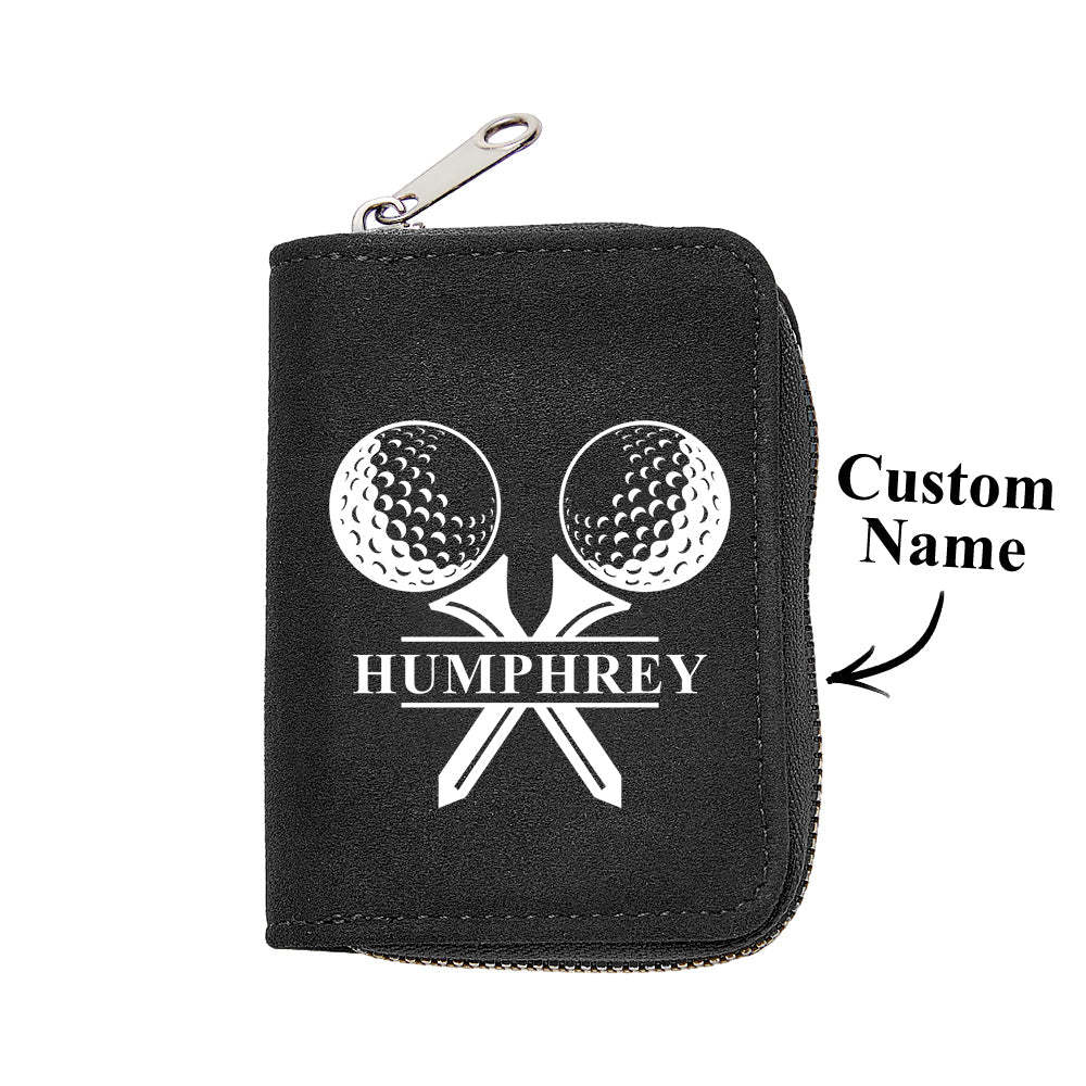 Personalized Leather Golf Wallet with 18 Card Slots Card Holder Wallet Gift for Men - SantaSocks