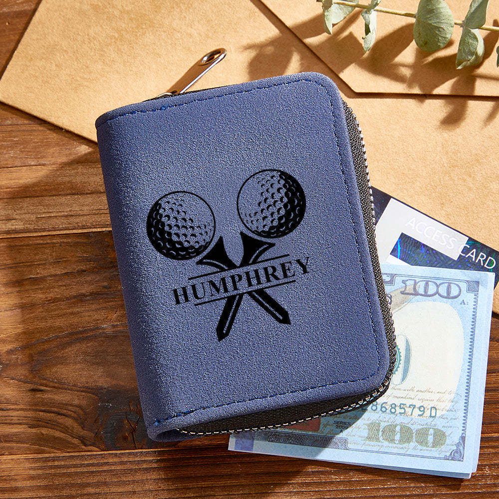Personalized Leather Golf Wallet with 18 Card Slots Card Holder Wallet Gift for Men - SantaSocks