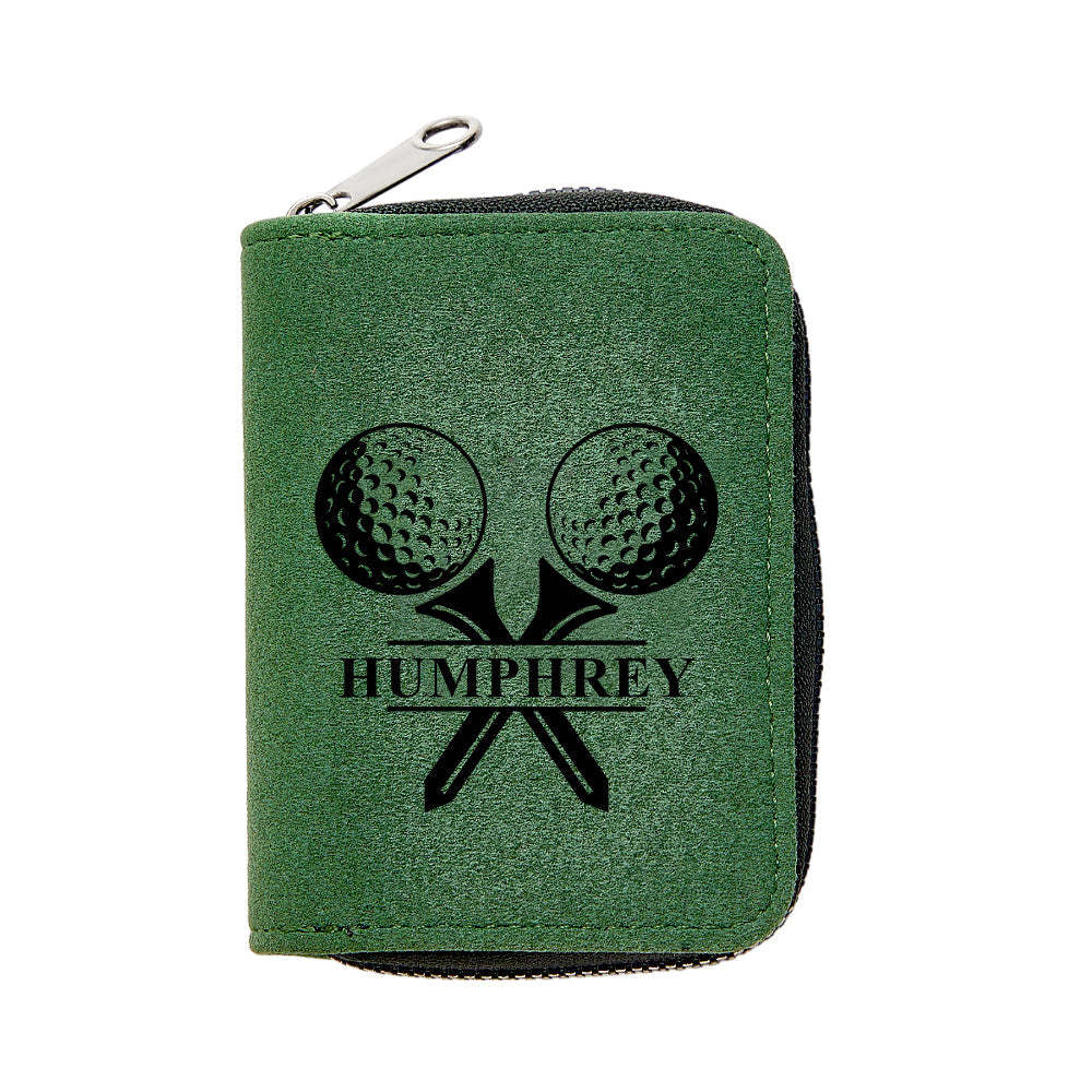 Personalized Leather Golf Wallet with 18 Card Slots Card Holder Wallet Gift for Men - SantaSocks