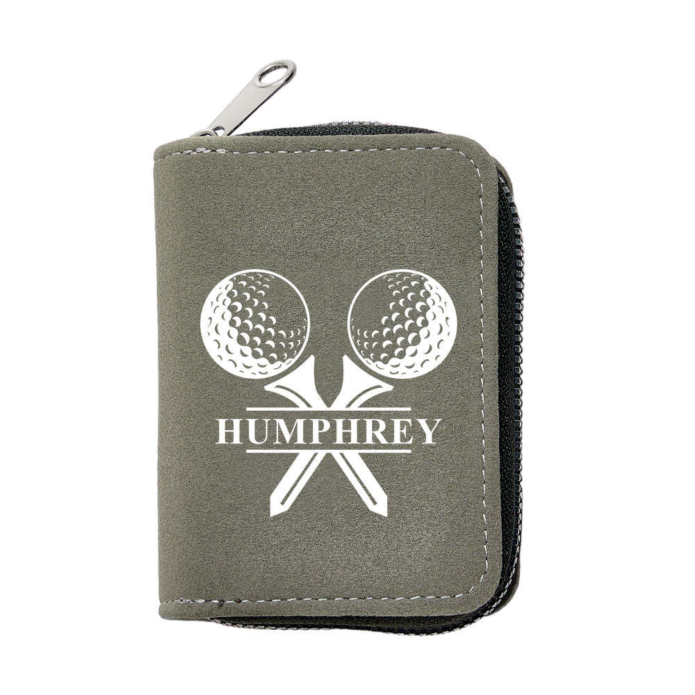 Personalized Leather Golf Wallet with 18 Card Slots Card Holder Wallet Gift for Men - SantaSocks