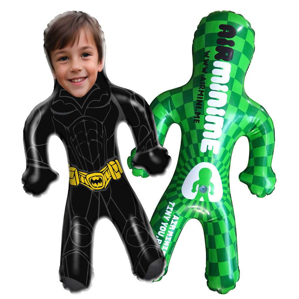Personalized Blow Up Dolls Superhero Inflatable Minime Balloon Custom Face Hero Air Minime for Him/Kids - SantaSocks