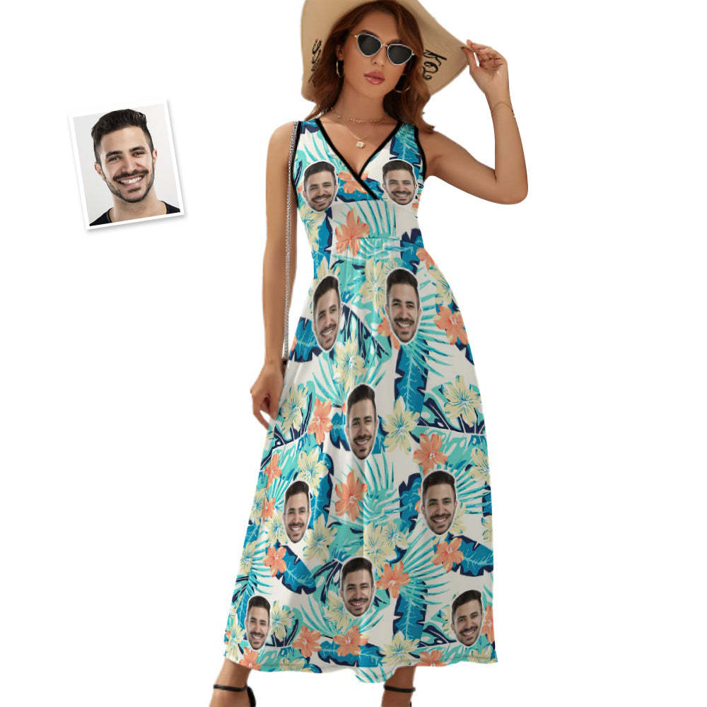 Custom Face Dress Blossoms and Leaves Collection Gift for Her - SantaSocks