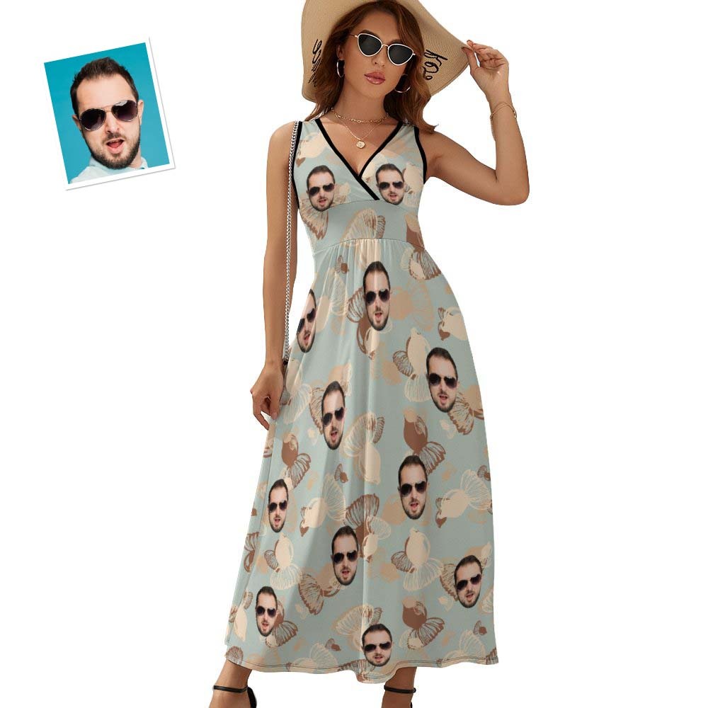 Custom Face Dress Hawaiian Style Gift for Her - SantaSocks