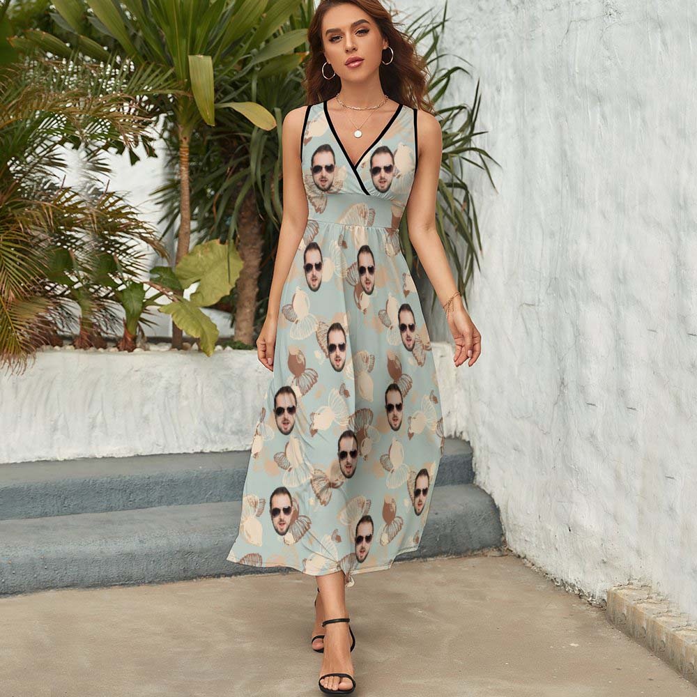 Custom Face Dress Hawaiian Style Gift for Her - SantaSocks