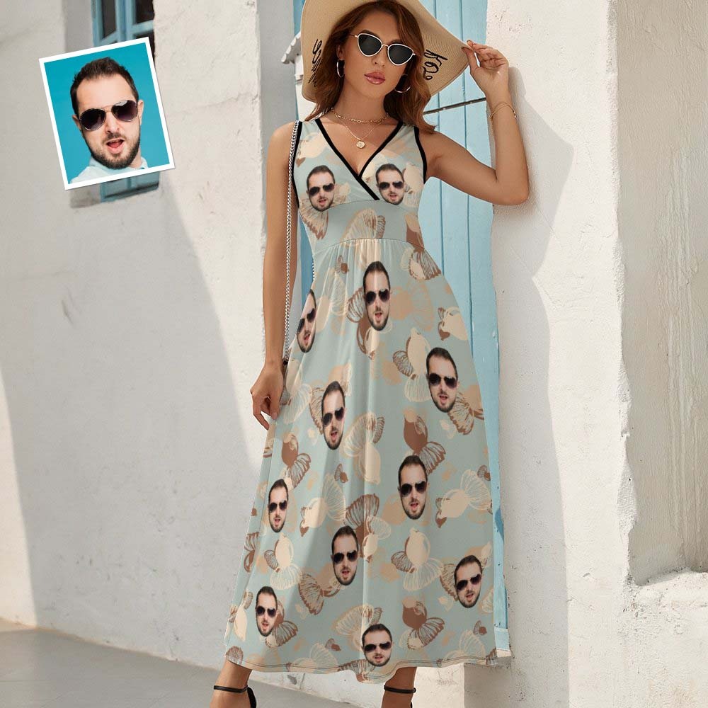 Custom Face Dress Hawaiian Style Gift for Her - SantaSocks