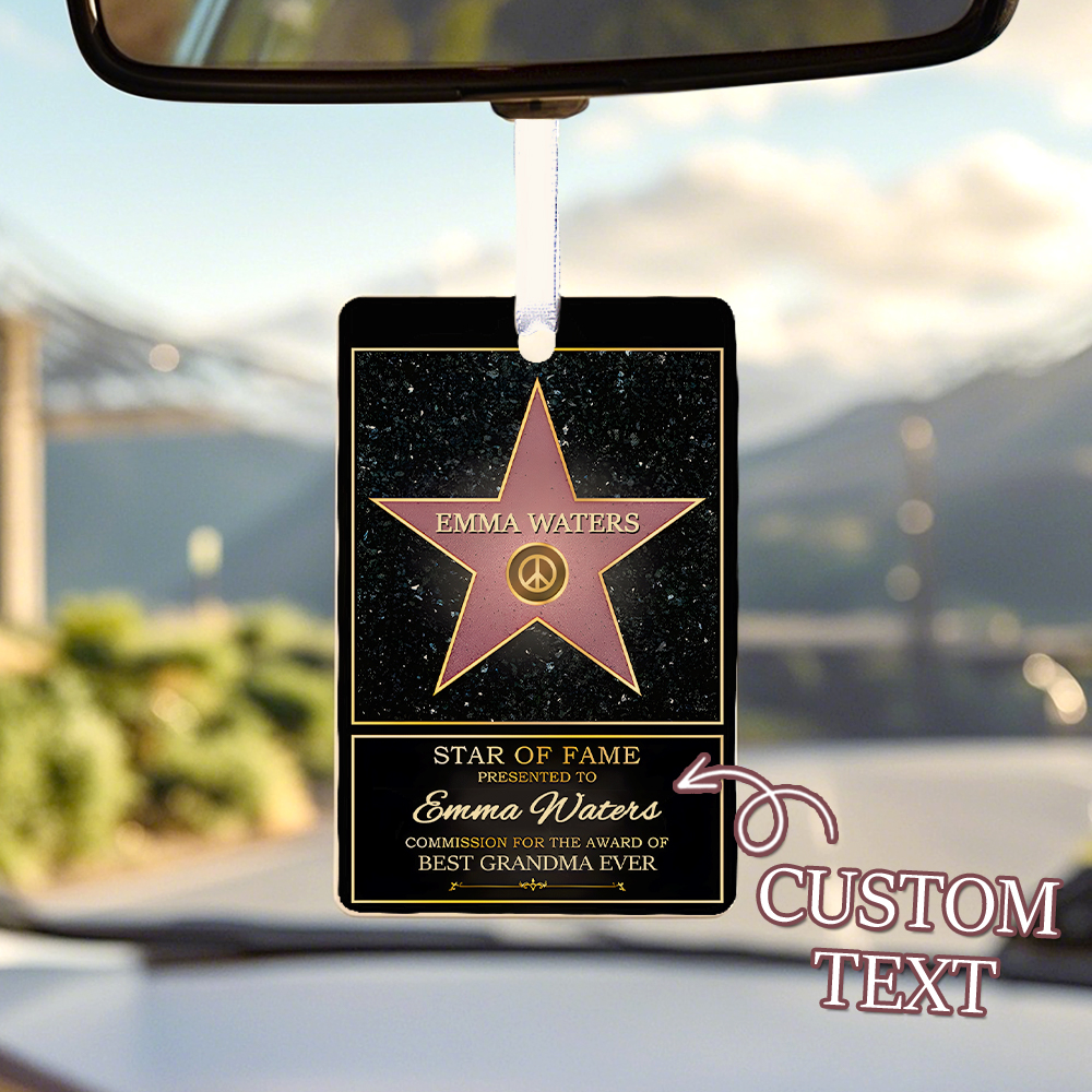 Custom Photo Car Ornament Personalized Gifts for Him Star Of Fame Family Vertical Canvas Birthday Gift For Mom - SantaSocks