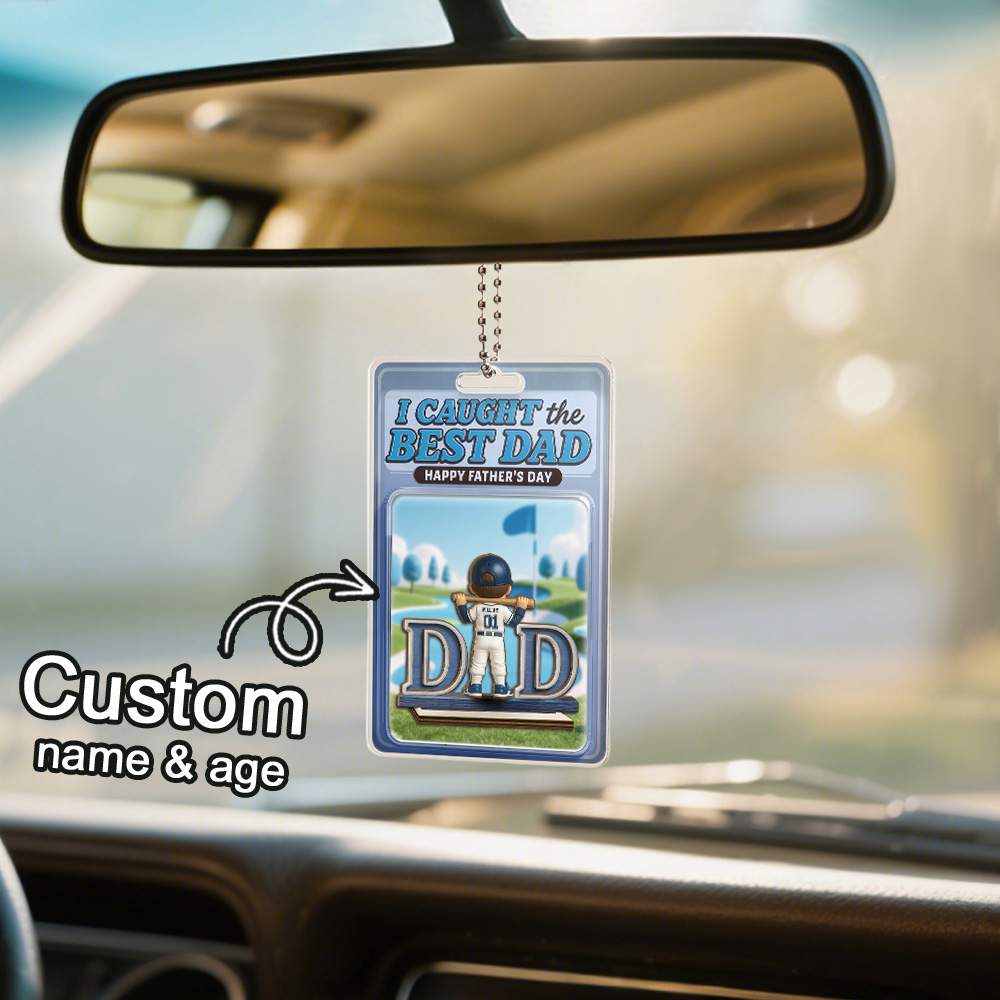 Custom 3D Effect Action Figure Pack Packaging Toy Box Style Art Gift Personalized Acrylic Car Hanger Gift - SantaSocks