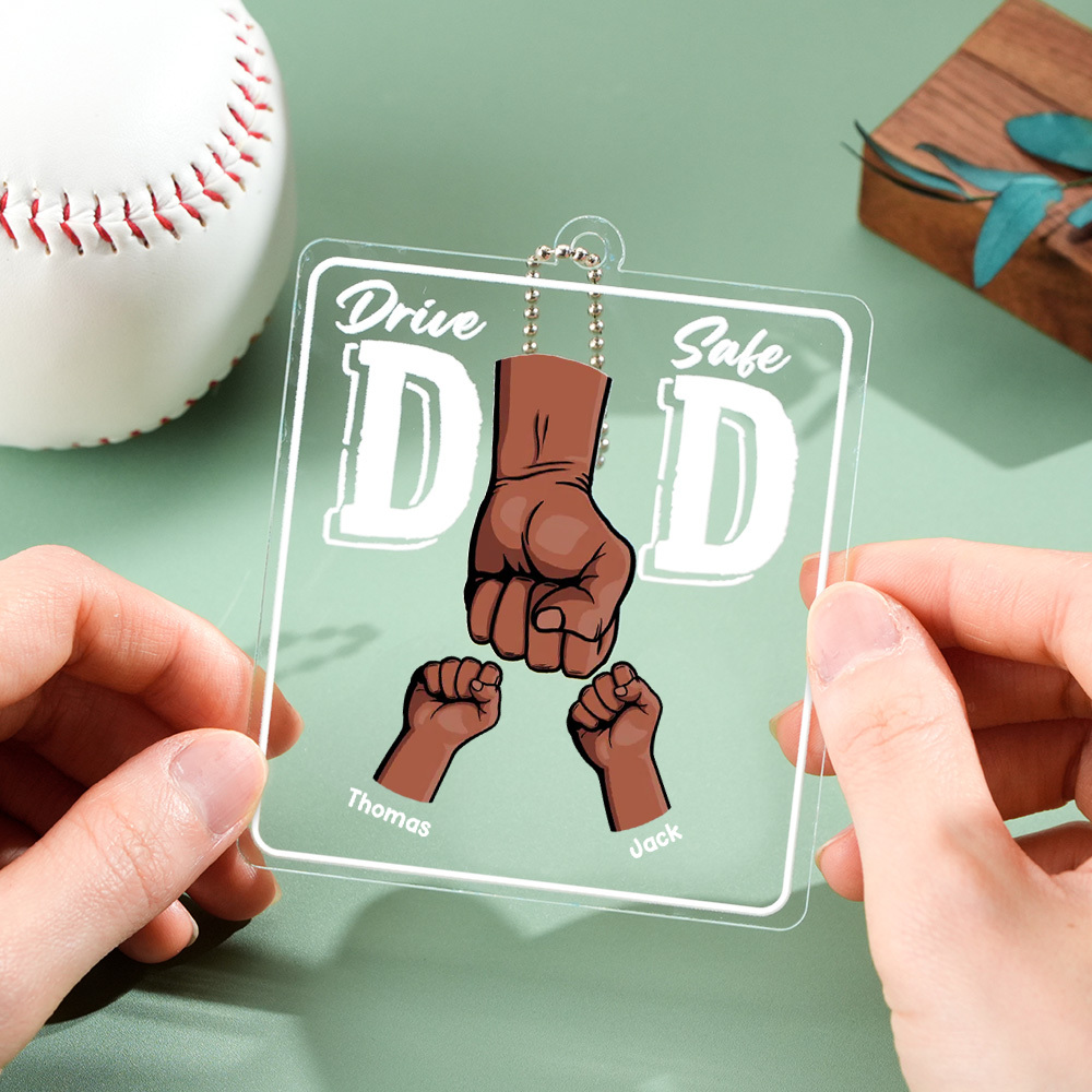 Drive Safe Daddy - Family Personalized Custom Car Ornament - Acrylic Custom Shaped - Gift For Dad, Grandpa