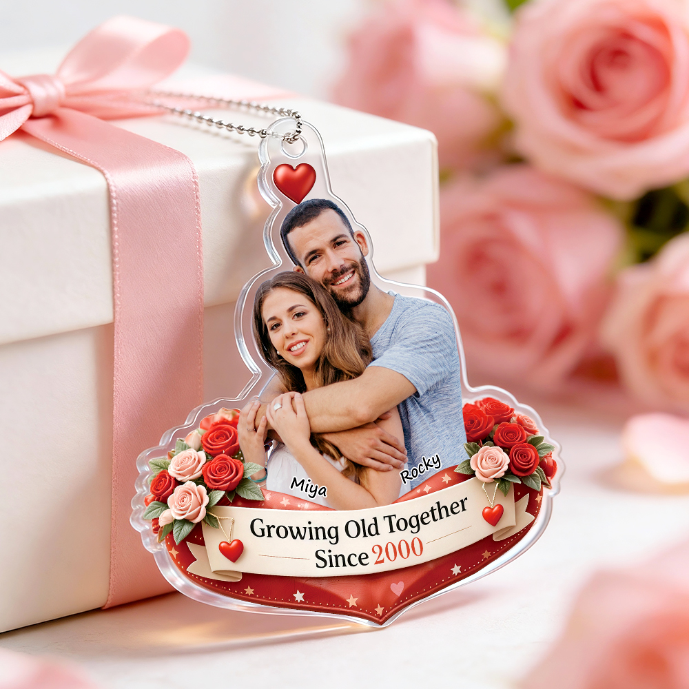 Personalized Acrylic Car Hanger Valentine Gifts for Cute Moment - Custom Photo Gift for Boyfriend & Girlfriend Family Lovers