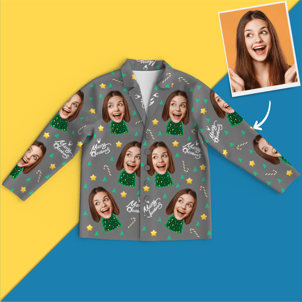 Christmas Tree Custom Face On Pajamas