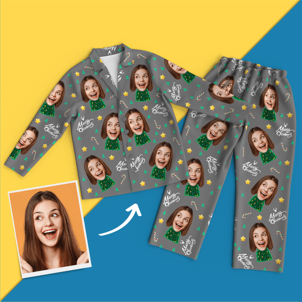 Christmas Tree Custom Face On Pajamas