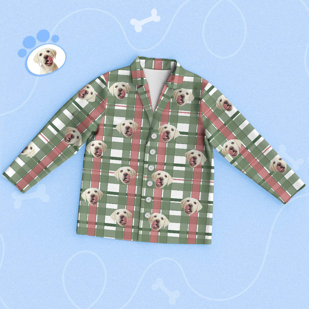 Custom Pet Face Pajamas Checkered Pet Pajamas