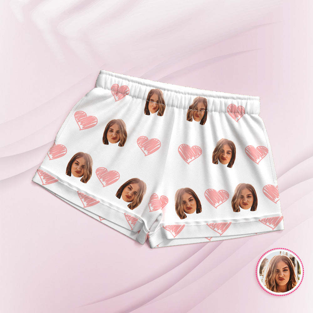 Custom Face Short Sleeved Pajamas Personalized Photo Sleepwear Holiday Gifts