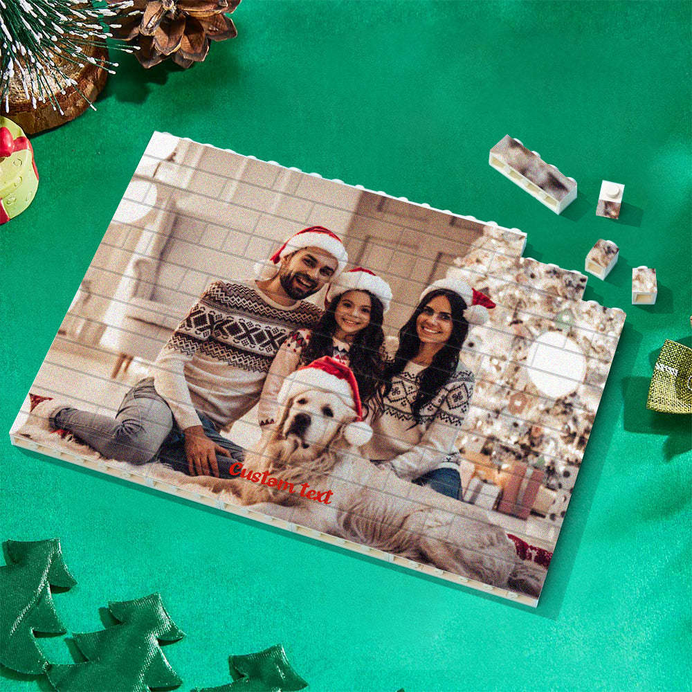 Custom Building Block Puzzle Photo Brick Personalised Brick Puzzles Gift for Family - SantaSocks