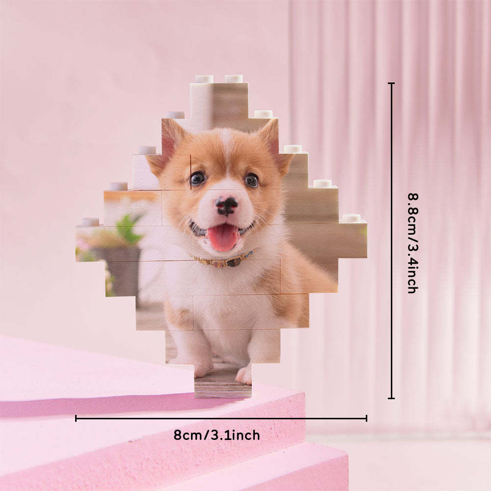 Custom Building Block Puzzle Personalized Photo Brick Lozenge Shape for Pet Lover - SantaSocks