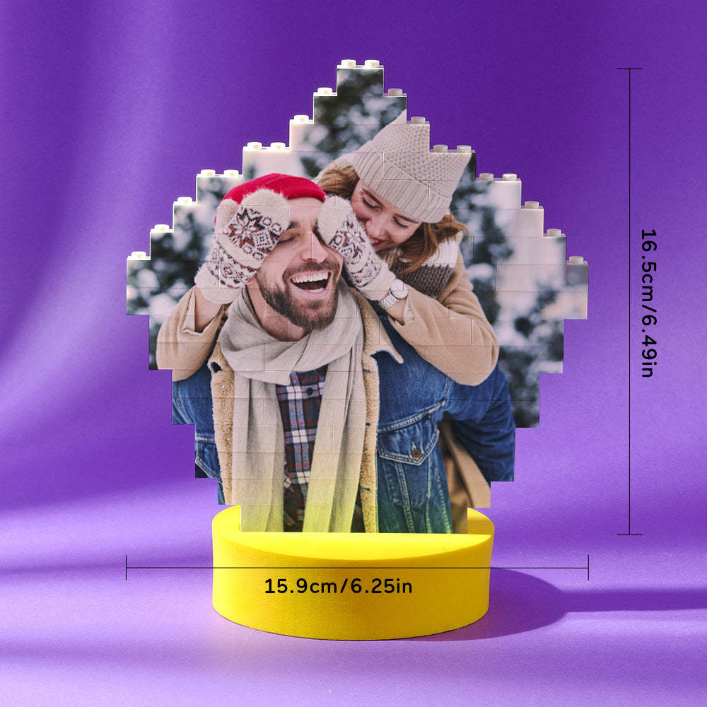 Custom Building Block Puzzle Personalized Photo Brick Pentagon Shape for Lover - SantaSocks