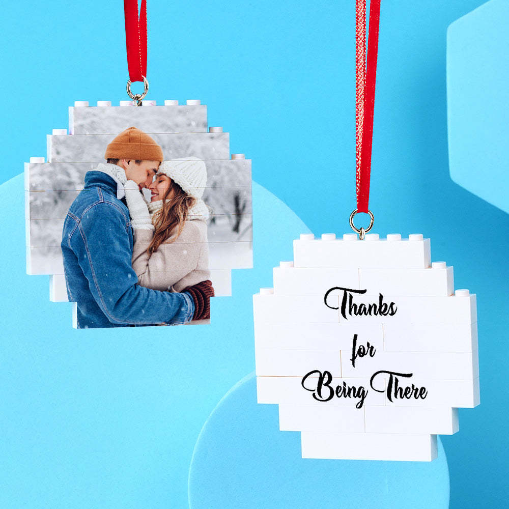 Custom Building Block Puzzle Personalized Photo Brick Octagon Shape Christmas Ornament for Lover - SantaSocks